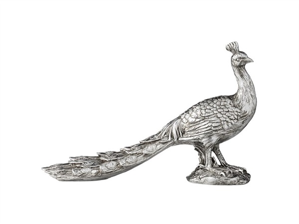 LENE BJERRE DENMARK Pavone Serafina, Lene Bjerre argentato 38x10x24 cm