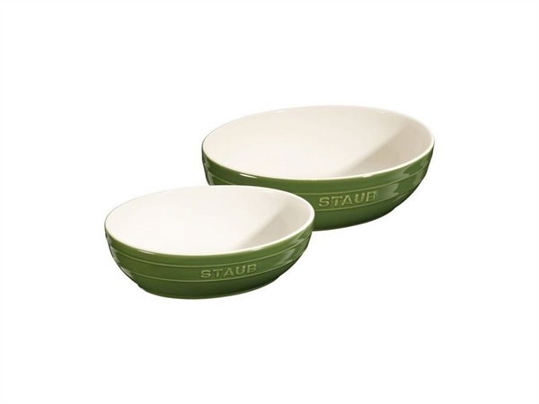 STAUB Set ciotole verde basilico, Ø 23 cm e Ø 27 cm - 2 pz, ceramica