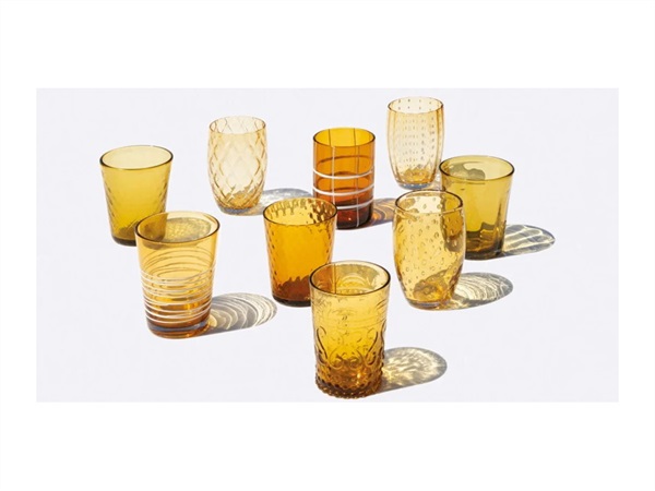ZAFFERANO S.R.L. Melting pot, set 6 bicchieri assortiti ambra