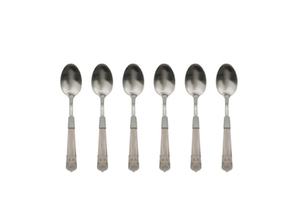 CUCCHIAINI BAROQUE & ROCK, FIRST CLASS, BACI MILANO, ACCIAIO /MANICO WOOD ,SET 6 PZ