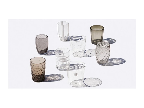 ZAFFERANO S.R.L. Melting pot, set 6 bicchieri assortiti trasparente e grigio