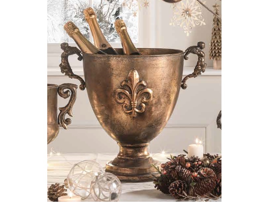 BRANDANI GIFT GROUP S.A.S. COPPA FLOWER champagne metal, h 43 cm