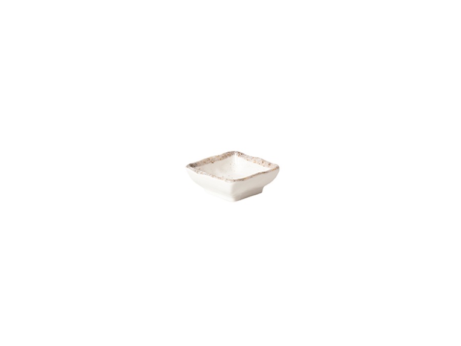 TABLE TOP PORCELLANE SAS Coppetta quadra in melamina linea Enjoy, decoro puntinato beige 7,5 cm