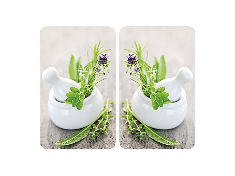 WENKO Coprifornelli vetro, piante aromatiche, 2 pezzi