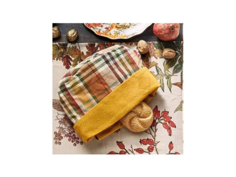 BRANDANI GIFT GROUP S.A.S. Corbezzoli, cestino rotondo tartan/lurex giallo Ø 18x 23 cm