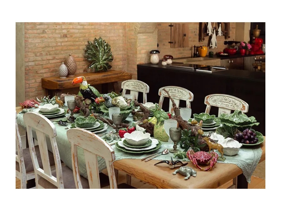 BORDALLO PINHEIRO Couve, piatto piano 26 bianco