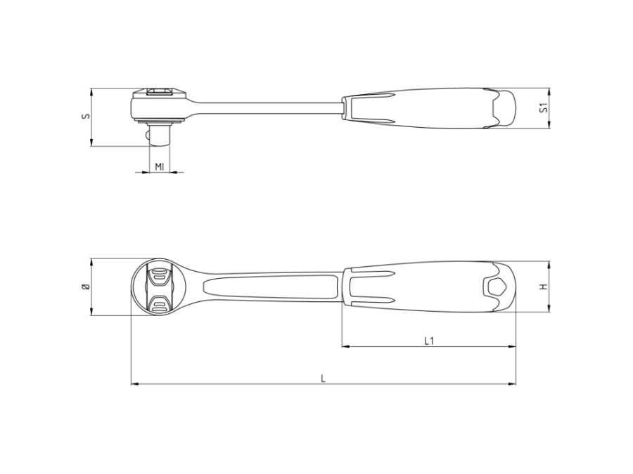 BETA UTENSILI Cricchetto reversibile con attacco quadro maschio 1/2" 920/55