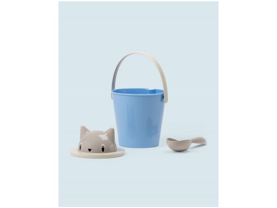 UNITED PETS Crick, secchiello portacrocchette gatto tortora/azzurro