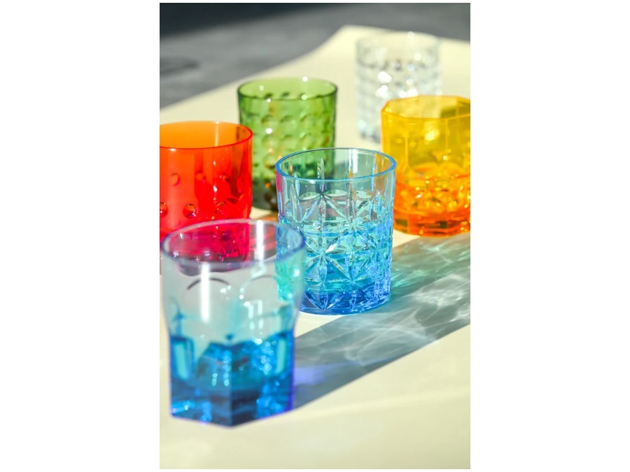 BACI MILANO Crystal touch - set 6 tumbler in acrilico giallo