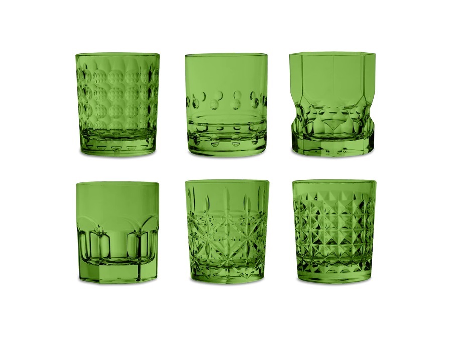 BACI MILANO Crystal touch - set 6 tumbler in acrilico verde