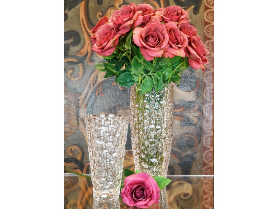 BACI MILANO Crystal touch/I fiori - Vaso Venere grande  Ø15,5 cm X H 35 cm in acrilico, trasparente