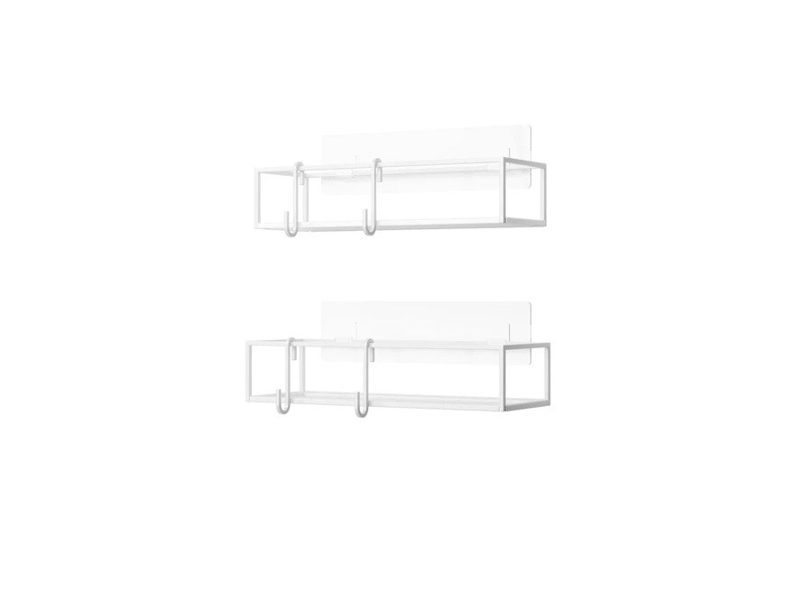 UMBRA Cubiko, set 2 cestini adesivi per doccia - bianco
