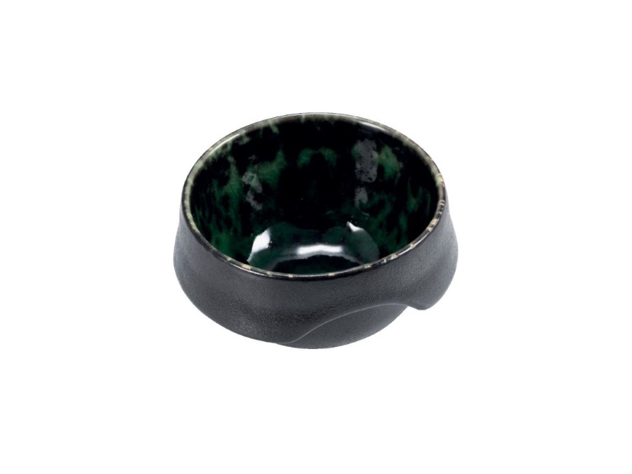 LE COQ Deimos, coppetta rotonda nero/verde - Ø9,5 h5 cm