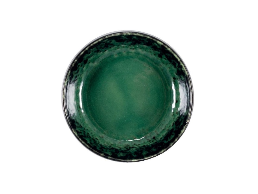 LE COQ Deimos, piatto fondo nero/verde - Ø21 h5,5 cm