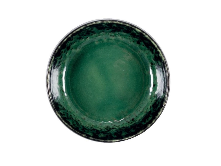 LE COQ Deimos, piatto fondo nero/verde - Ø26,5 h6,5 cm