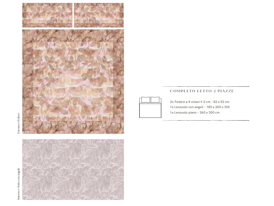 MAISON SUCREE Derna, completo letto 2 piazze 260x300 cm