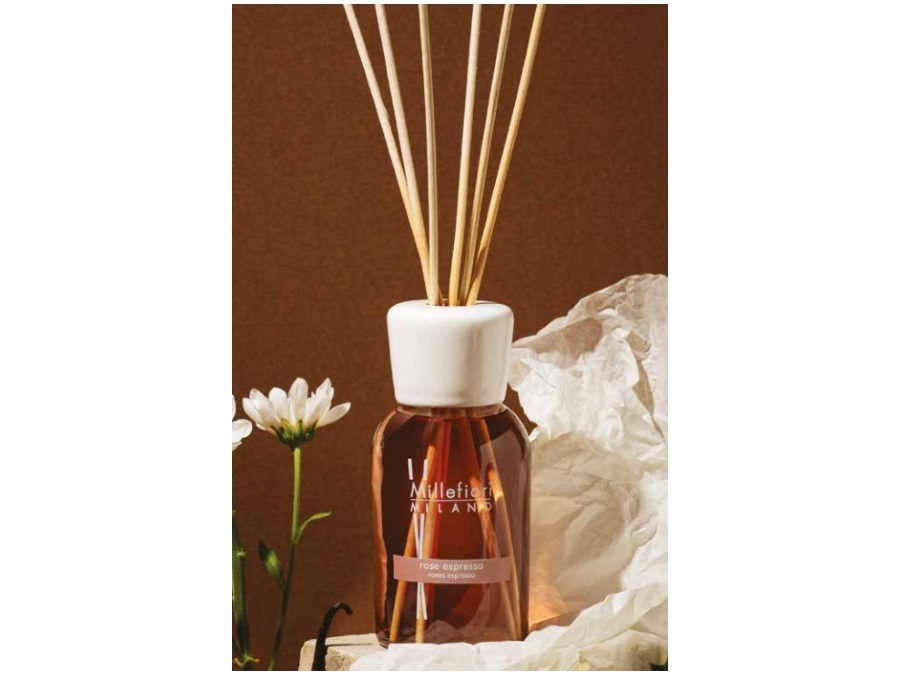 MILLEFIORI Diffusore a bastoncini collezione natural 250ml - rose espresso