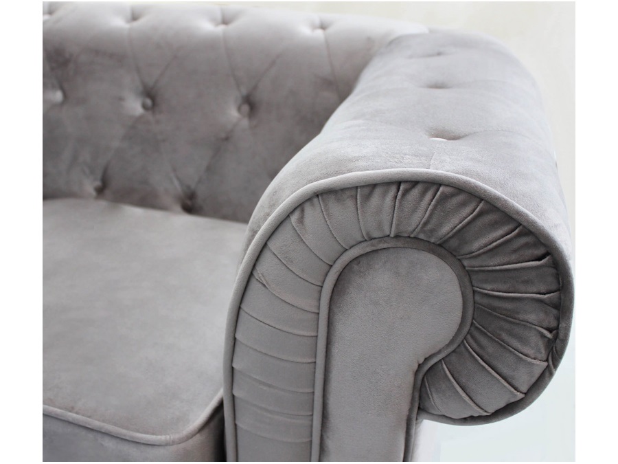 MAGAZZINI COSMA S.P.A. DIVANO 3 POSTI CHESTERFIELD IN VELLUTO TAUPE