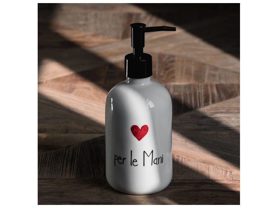 SIMPLE DAY LIVING & LIFESTYLE Dosasapone bianco con decoro Per Le Mani