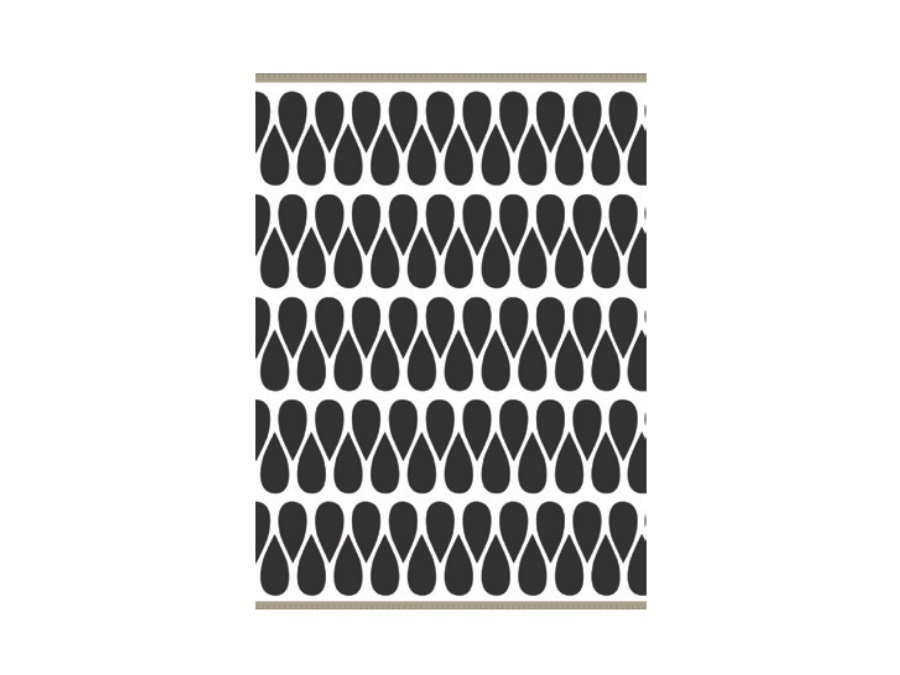 MAISON SUCREE Drops, plaid 150x220 bianco/nero