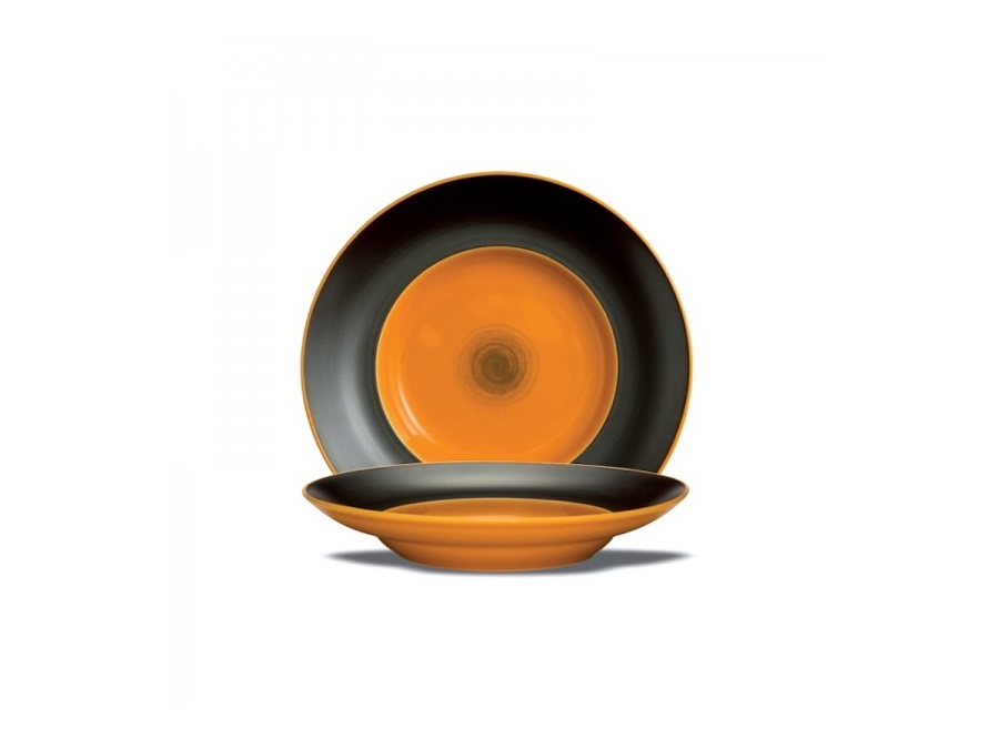 LE COQ Ekate piatto fondo con falda arancione Ø 27,5 cm h. 5 cm