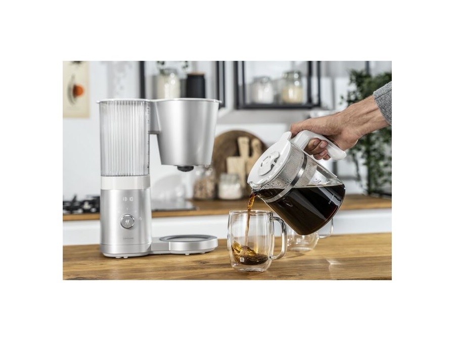 ZWILLING J.A.HENCKELS ITALIA Enfinigy, Macchina da caffè a filtro, 1,5 l, bianco-acciaio