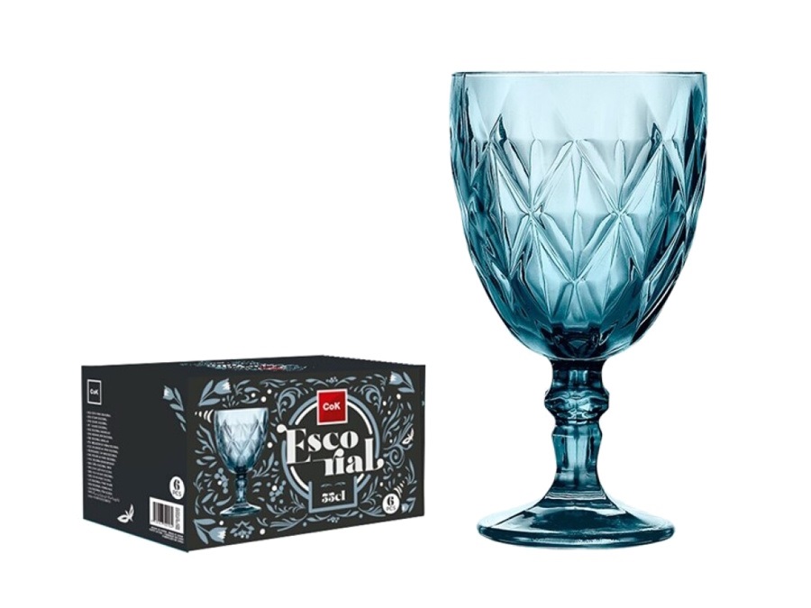 COK Escorial blu, set 6 calici - 35 cl