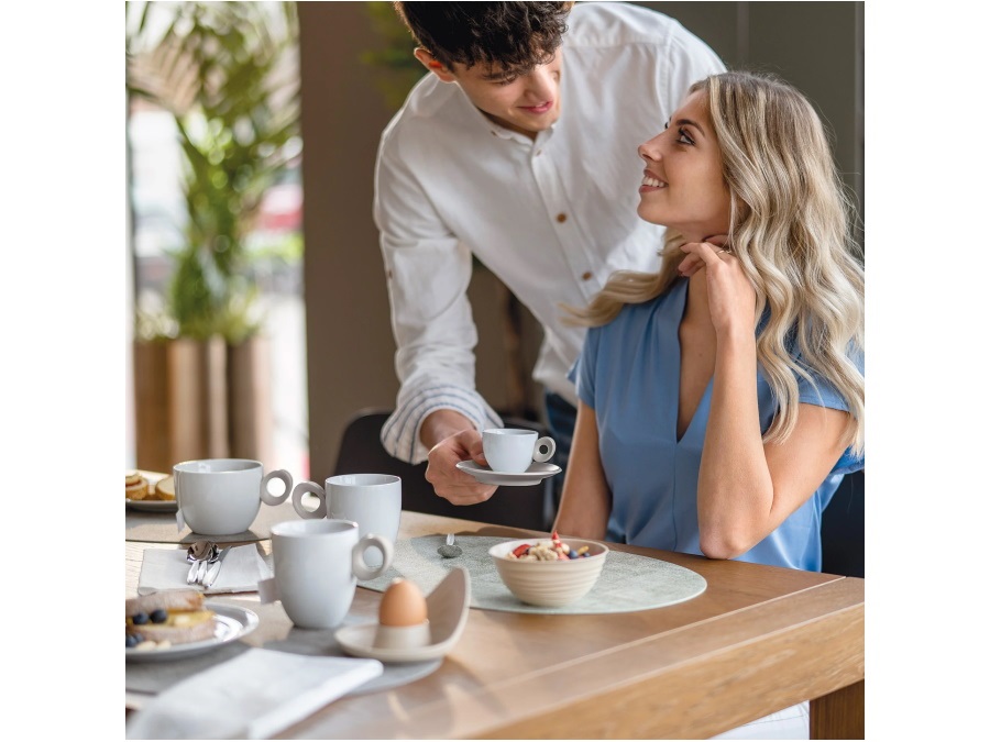 FRATELLI GUZZINI S.P.A. Everyday, set 4 tazzine caffè con piattino - Taupe