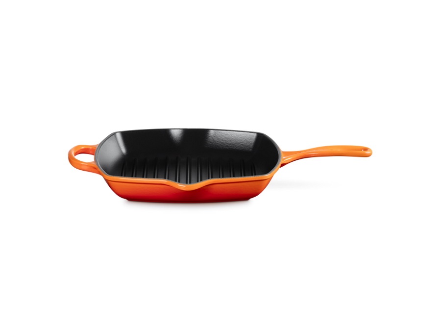 LE CREUSET Evolution, bistecchiera skillet quadrata in ghisa vetrificata 26 cm - arancio