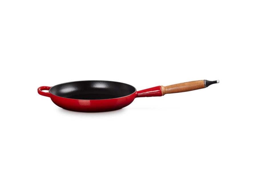 LE CREUSET Evolution, padella con manico in legno in ghisa vetrificata 24 cm - ciliegia
