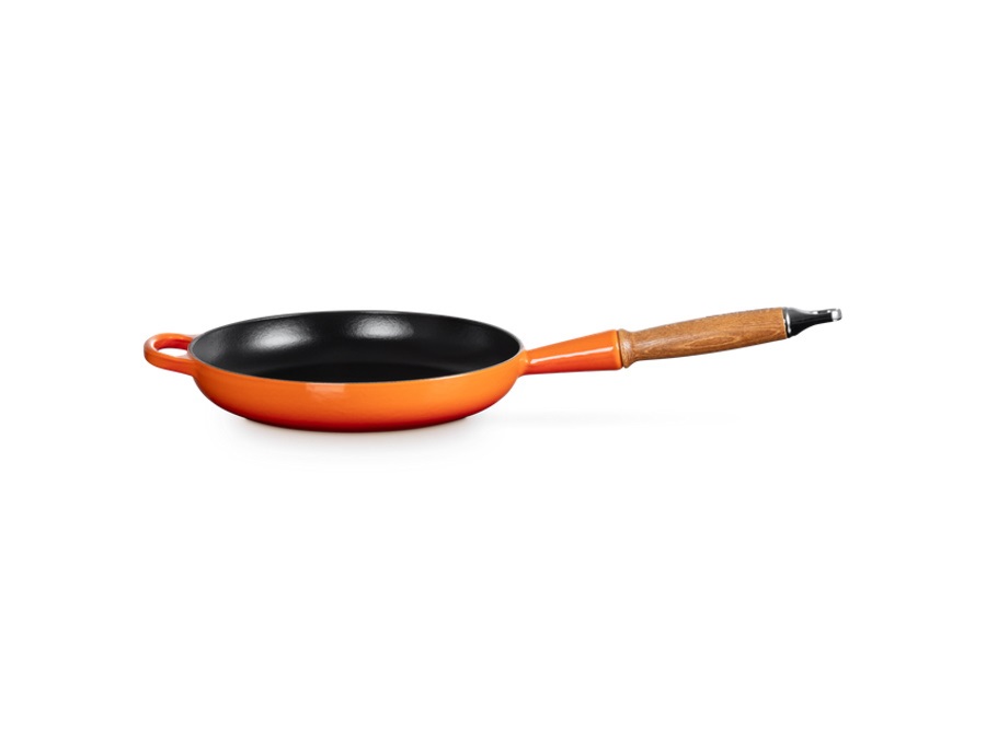 LE CREUSET Evolution, padella con manico in legno in ghisa vetrificata 26 cm - arancio
