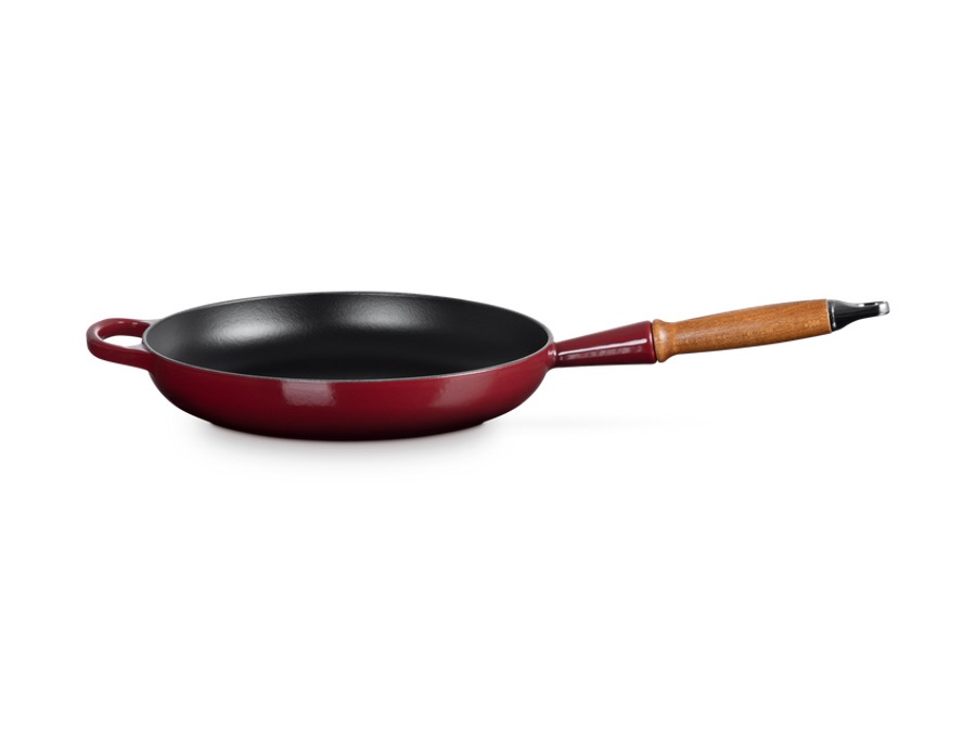 LE CREUSET Evolution, padella con manico in legno in ghisa vetrificata 28 cm - garnet