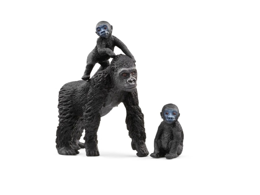 SCHLEICH FAMIGLIA DI GORILLA DELLA PIANURA