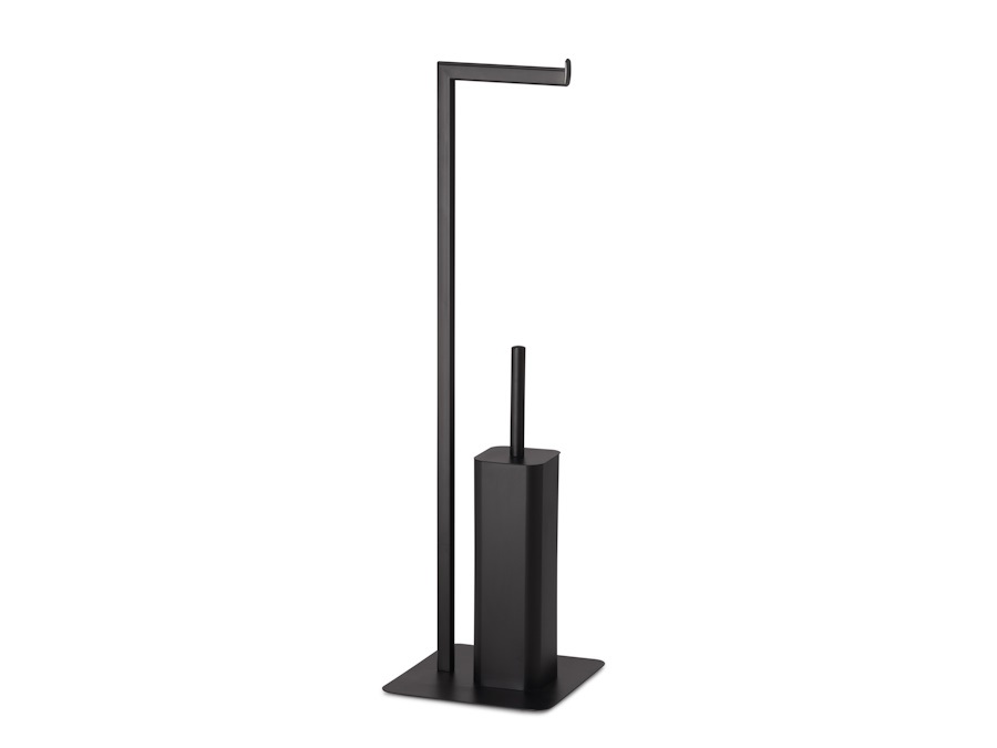 GEDY SPA Felix piantana con portarotolo e scopino wc nero matt