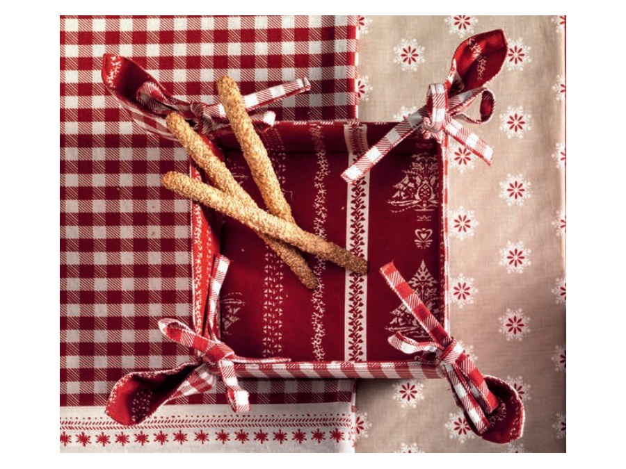BRANDANI GIFT GROUP S.A.S. Fiocco di neve, Cestino quadrato 1 lato alberi 1 lato quadri 18x18x10h cm
