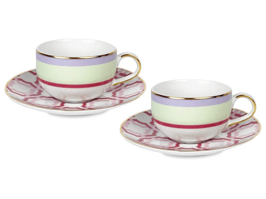 Baci milano firenze - set 2 tazzine caffè con piattino, ø7,7x5,2 cm