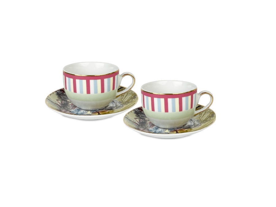 BACI MILANO firenze - set 2 tazzine the con piattino, Ø9,5x6,3 cm