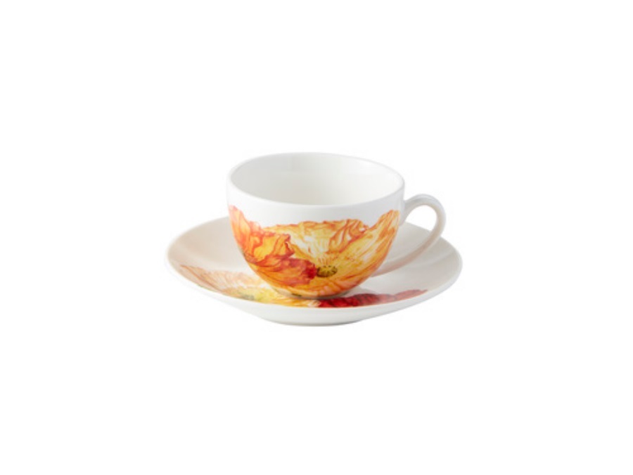 MAXWELL & WILLIAMS Floriade Field of Poppies , tazza colazione con piattino 400 ml