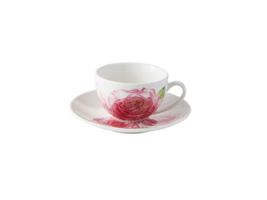 MAXWELL & WILLIAMS Floriade rose, tazza colazione con piattino 400 ml