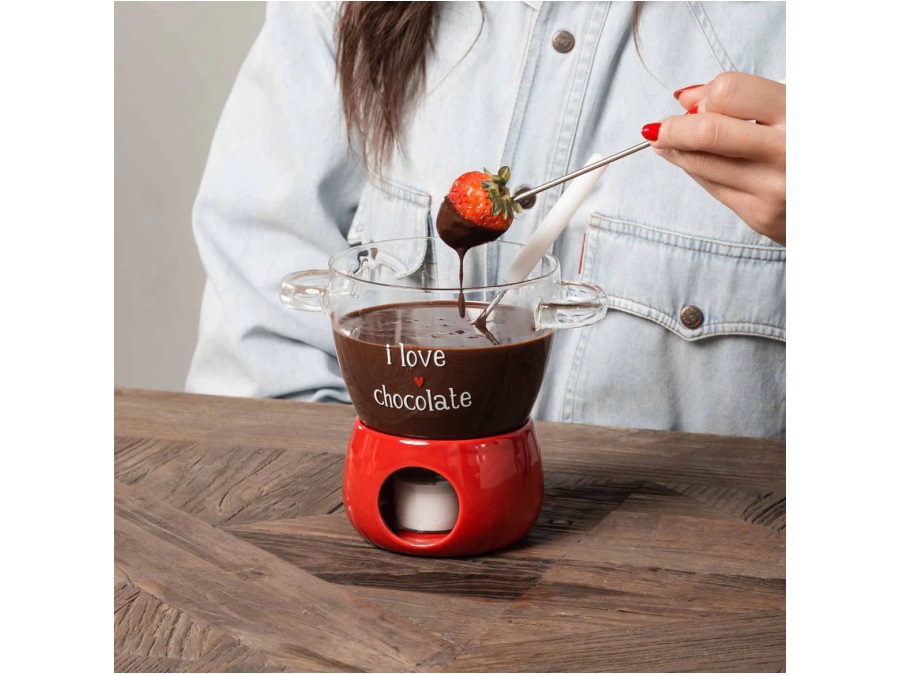 SIMPLE DAY LIVING & LIFESTYLE Fonduta cioccolato I Love Chocolate - base rossa