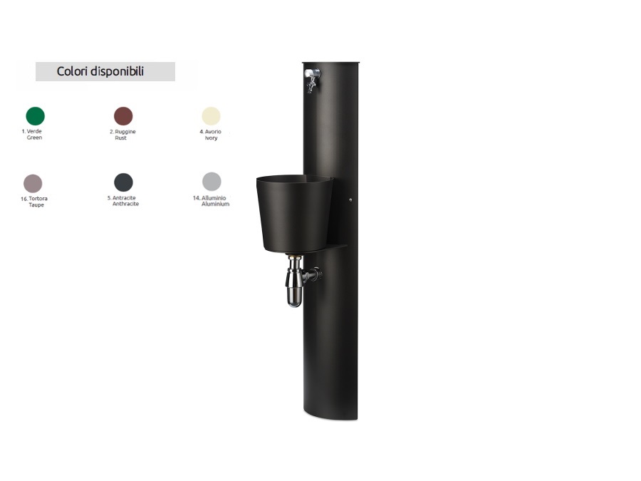 BEL FER Fontana a parete bel-fer carico/scarico altezze variabili 42/prt - disponibile in 6 colori