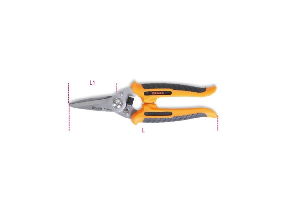 BETA UTENSILI FORBICI MULTIUSO LAME DIRITTE IN ACCIAIO INOSSIDABILE CON MICRODENTATURA - ART. 1130BMX