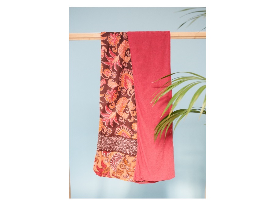 LUNA LLENA Fouta gipsy, telo spugna bordeaux 180x105 cm