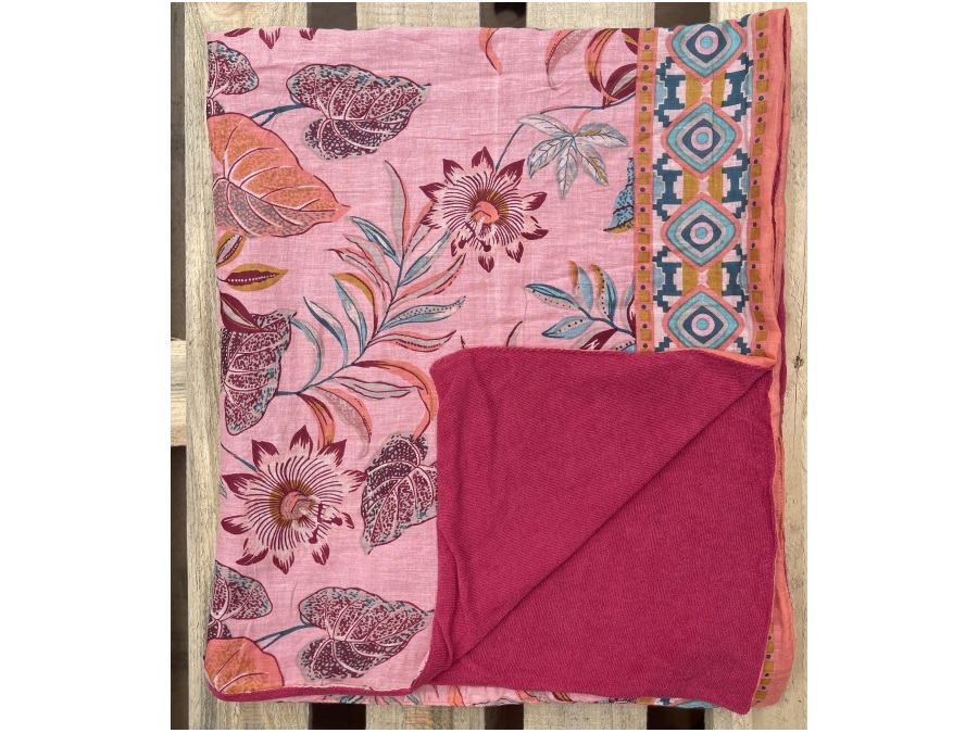 LUNA LLENA Fouta gipsy, telo spugna rosa 180x105 cm