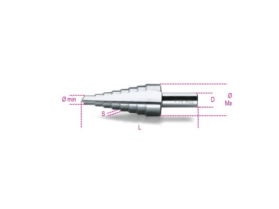 BETA UTENSILI FRESE CONICHE A GRADINO IN ACCIAIO HSS - ART. 425