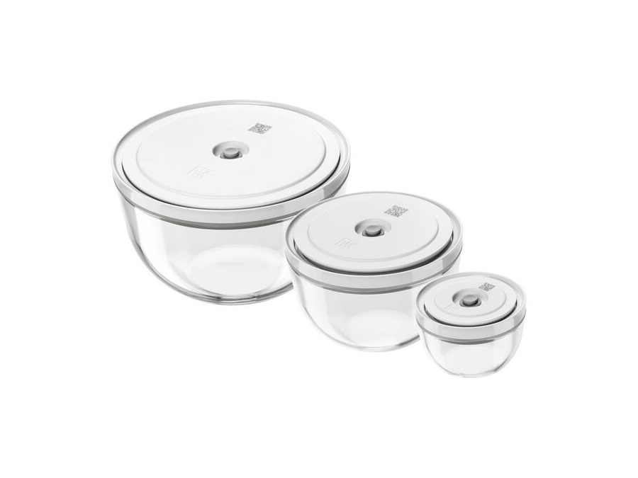 ZWILLING J.A.HENCKELS ITALIA Fresh & save, set 3 ciotole sottovuoto, vetro, trasparente