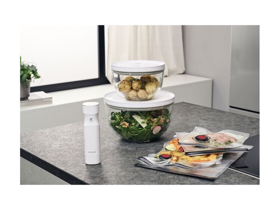 ZWILLING J.A.HENCKELS ITALIA Fresh & save, set sottovuoto, in vetro, bianco