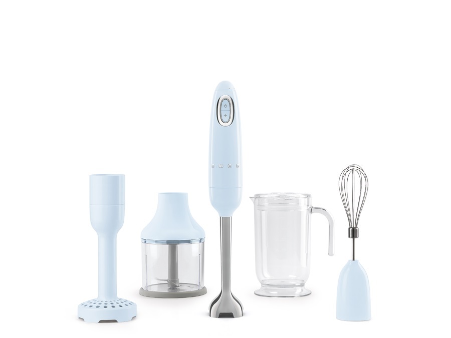 SMEG Frullatore a immersione con accessori inclusi, azzurro