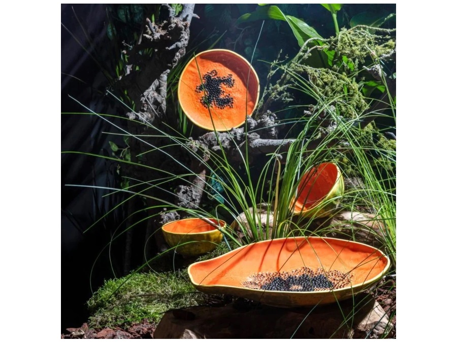BORDALLO PINHEIRO Frutos tropicais, piatto dessert papaya 21 cm