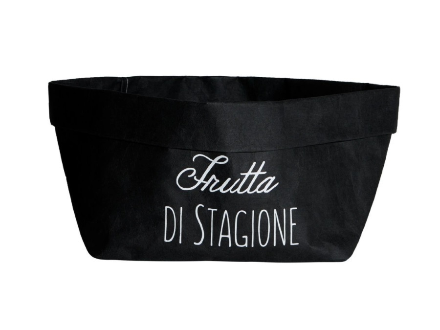 SIMPLE DAY LIVING & LIFESTYLE Frutta di stagione, contenitore in cellulosa 22x22 nero